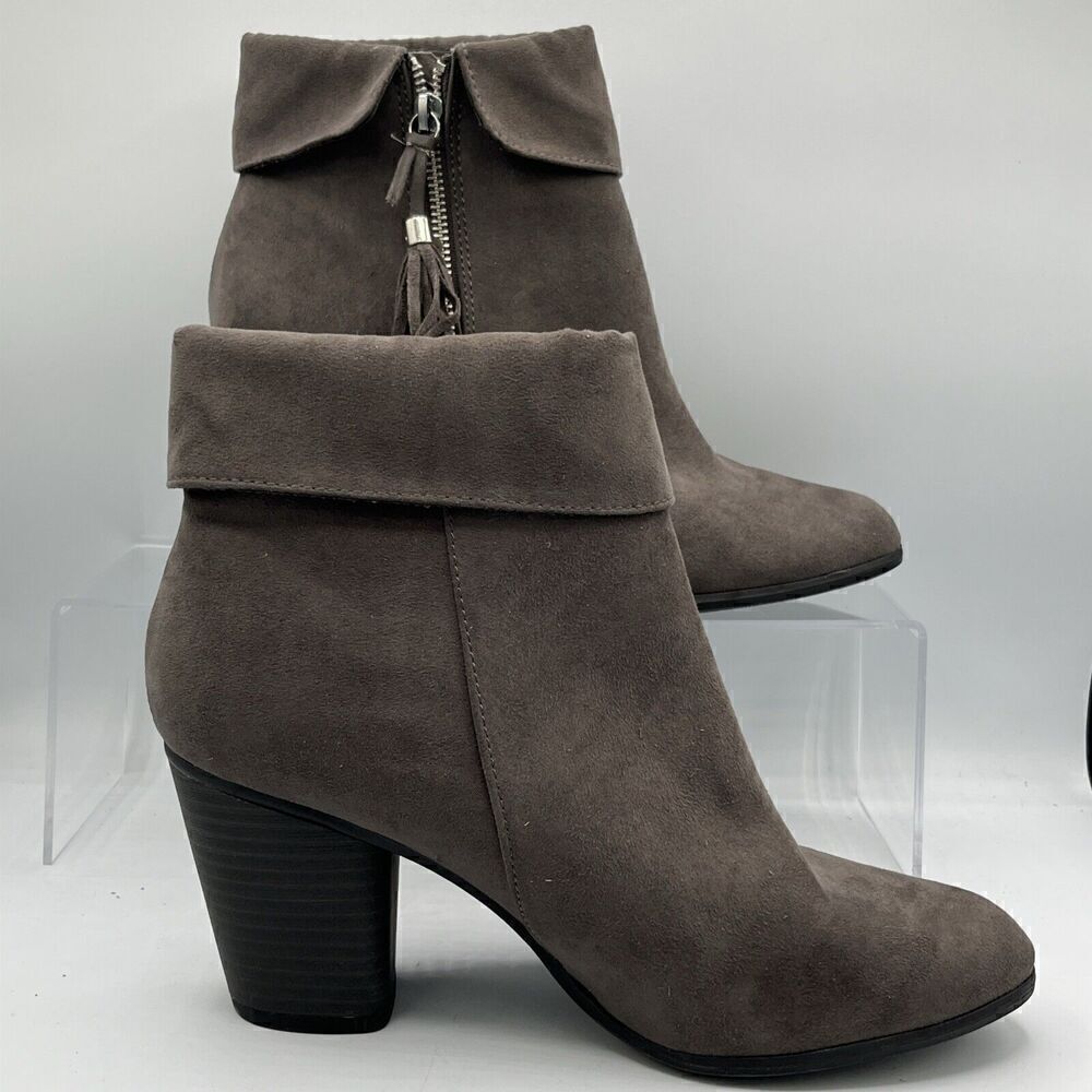Lauren Conrad Sweet Pea Women's Side Zip Ankle Boots Size 10M Gray Tassel Pulls